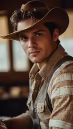 a young man dressed in the cowboys with a hat