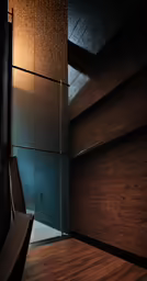 a room that has a glass door in it