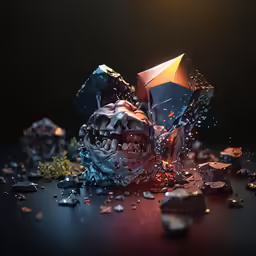 an artistic photograph of some rocks and ice