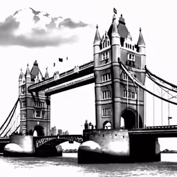 the london bridge is in black and white for many