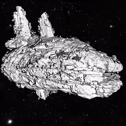 there is a space ship floating in the air
