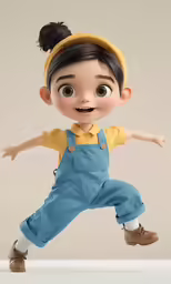 a doll is dressed in blue overalls and a cap