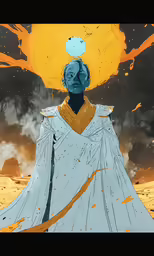 a person wearing a white shirt is holding something on his head