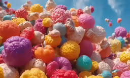 a pile of gummi candy filled with gummy fishy