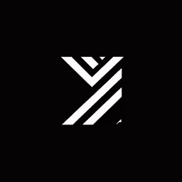 white geometric symbol on black background