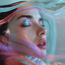 a girl with some pretty blue and pink hair