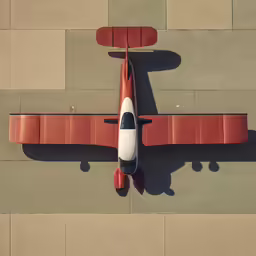 an aerial shot of an airplane on the ground