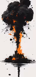 a very large black structure that looks like it was a volcano