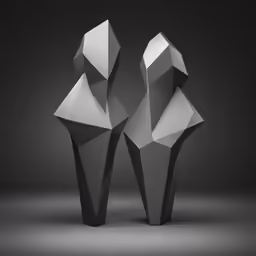 two black vases sitting on top of each other