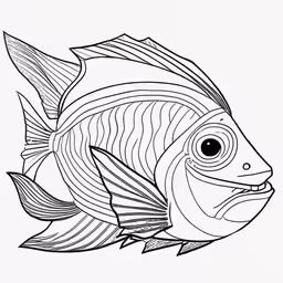 a black and white image of a fish