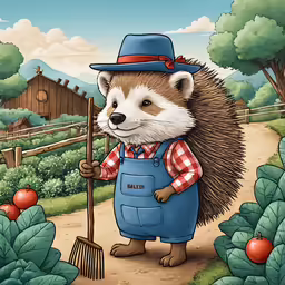 a little hedgehog is in the middle of a dirt road