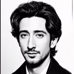 black and white photo of a man with a beard