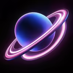 a large saturn with a purple glow