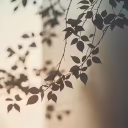 silhouetted leaves and stems against a pastel colored backdrop