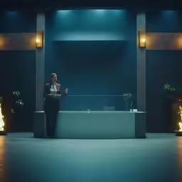 there is a woman in the middle of the room