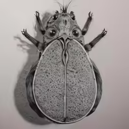 the head and wings of a frog looking into the camera
