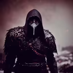 a plague with a massive mask and large hood