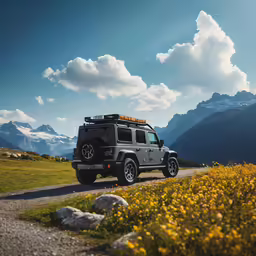 a vehicle that is parked on the side of the road