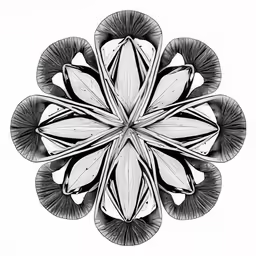 an artistic drawing that includes leaves