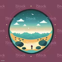 an oval window to a landscape with trees and mountains,an empty area with trees and mountains in the distance royalty