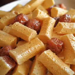 this meal consists of pasta with sauce on it