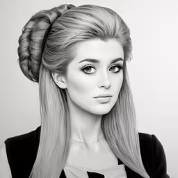 the girl with the long blond hair has an unusual look