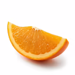 a single piece of orange with white background