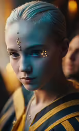 a woman with makeup that has been painted to look like an elf