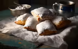 a bunch of sugar covered biscuits on a paper towel