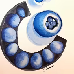 an art work with watercolns and pen on paper