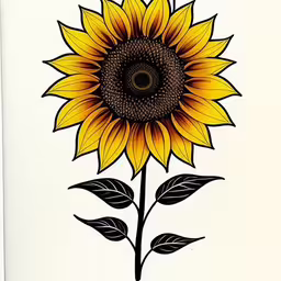 drawing of a yellow flower on a white background