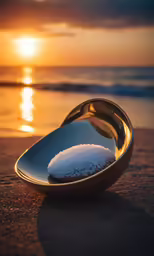 some sort of metal spoon in the sand