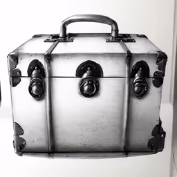 the old fashion style suitcase is ready to be opened