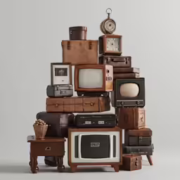 a bunch of old electronics sitting together on the ground