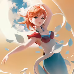 a young female dressed in a sailor outfit is standing with her hand on the hips