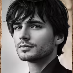 a black and white photo of a man