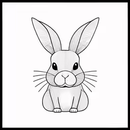 an ink drawing of a rabbit