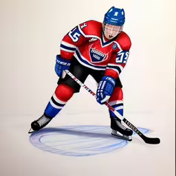 a drawing of a man skating on a rink
