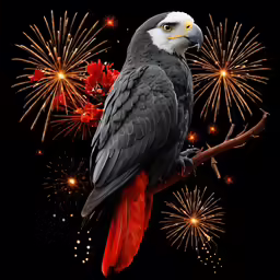 the bird has wings that are red with white and yellow