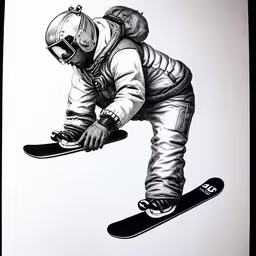a person on a snowboard in the air