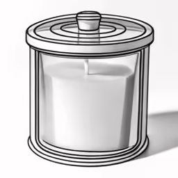 a candle and canister sitting on the floor