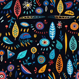 an artistic image with bright colors and leaf design