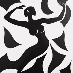 a black and white drawing of a woman