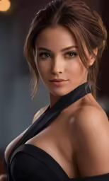 the woman has long hair and is wearing a halter top