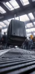 a piece of luggage sitting on a conveyor belt