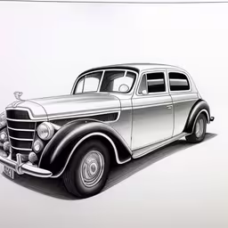 a drawing of an old model t car,drawing of an old car is shown with a white background