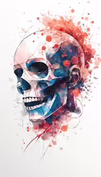 a human face in the middle of a watercolor painting