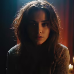 the young woman has one eye open and one face down