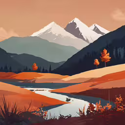 a mountain range covered in snow and orange trees,a picture of mountains that look like snow