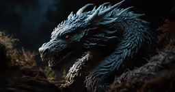a dark, icy dragon is in the middle of the night